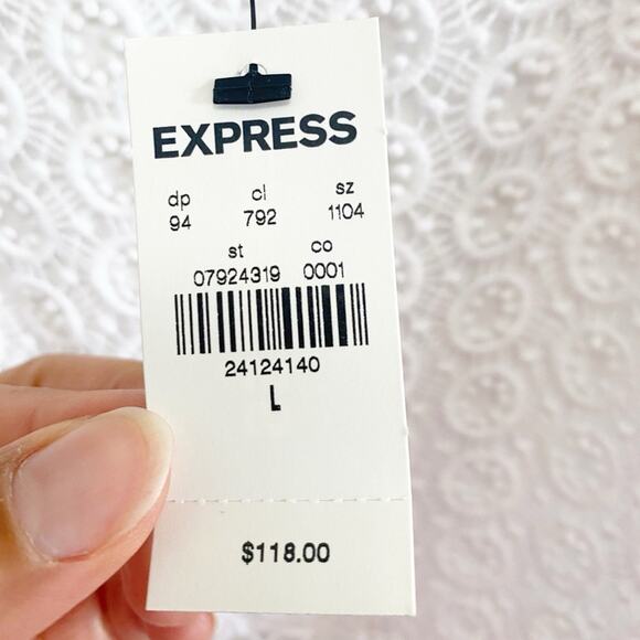 Express Lace Crochet Eyelet Midi Dress - Picture 9 of 14